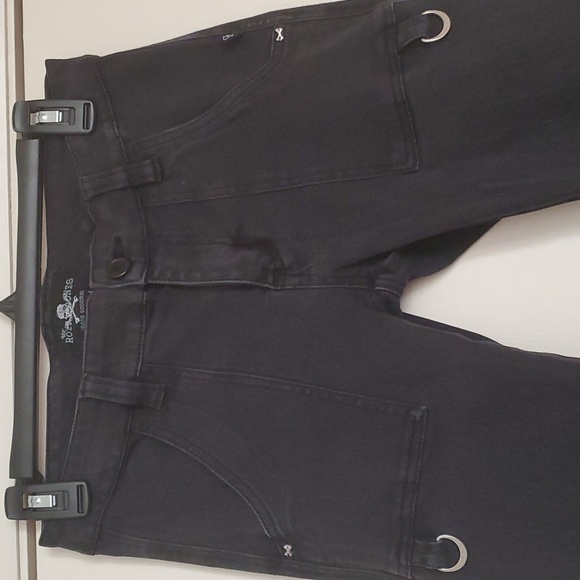 Royal Bones's by Daang Goodman for Tripp Black Strap Skinny Jeans - Picture 2 of 12